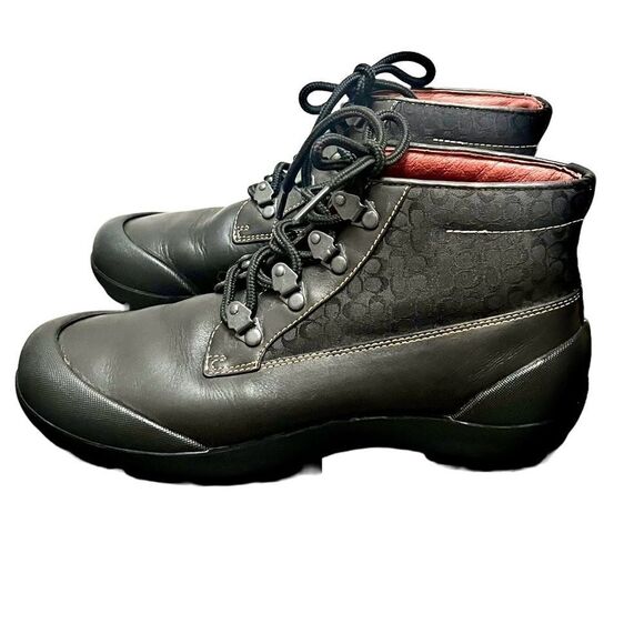 COACH Dyanne Leather Ankle Booties Womens 7 Brown Cushioned Outdoor Sporty Comfy - Picture 4 of 9